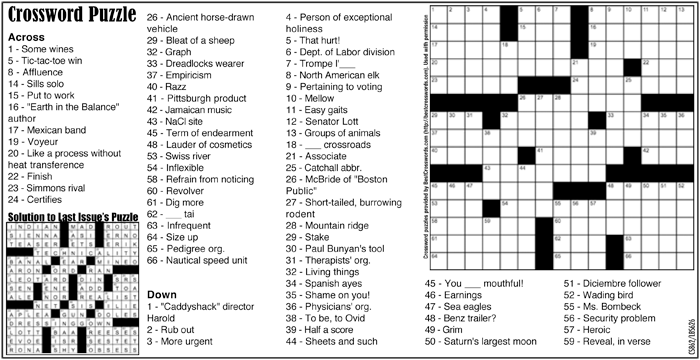 Saturn Crossword Puzzle